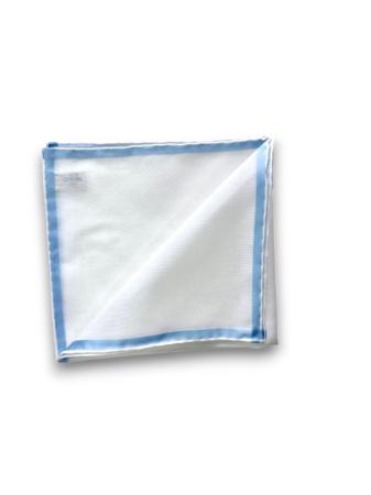 Les pochettes de costume &raquo; Les blancs &raquo; Mouchoir de poche amalfi blanc à satin ciel